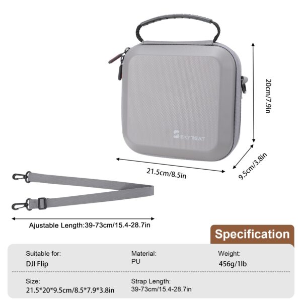 Skyreat Flip Case, Portable PU Leather Small Shoulder Bag for DJI Flip Drone and Batteries Accessories - Image 5