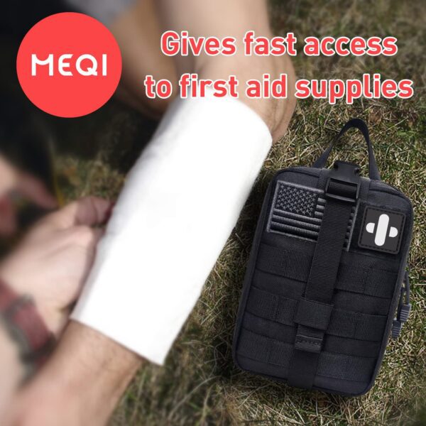 MEQI Medical MOLLE Tactical Pouch, EMT First Aid IFAK Rip-Away Utility Pouch for Camping Hunting Hiking Home Car and Adventures Red - Image 3