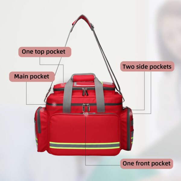 Be-Better Medical Bag First Aid Bag First Responder Bag for Trauma,Emergency Bag Medical Bag Organizer，Trauma Bag Medical Bag for Nurses,Home Health Care, EMT Bag (Bag Only) - Image 8