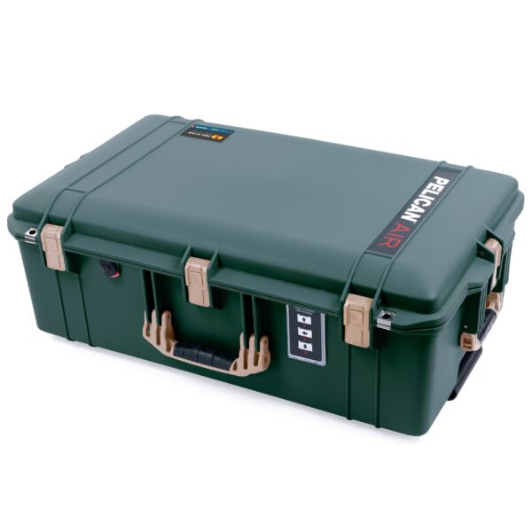 Pelican 1595 Case by ColorCase - Trekking Green -Large Sized Waterproof Case (Case Only) - Desert Tan Handles Latches - Image 4