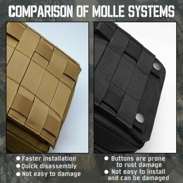 1000D Laser Cut Ifak Pouch, Upgrade Tactical Molle Rip Away EMT First Aid Ifak Pouches Medical Empty Bag for Duty Belt Backpack Vest - Image 6