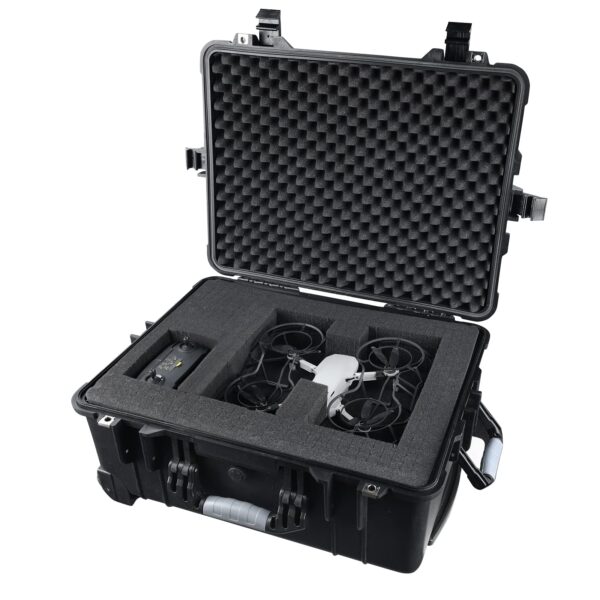 MEIJIA Portable Waterproof Protective Case, Hard Compact Camera Case with Retractable Pull Handle and Rolling Wheels,Customizable Fit Foam Inserted, Black, 22.06X17.93 X10.43 inches - Image 3