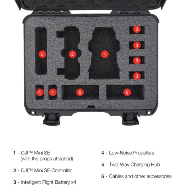 Nanuk 910 Waterproof Hard Case with Foam Insert for DJI Mini SE Fly More Kit - Black (910-MAVMSE1) - Image 4