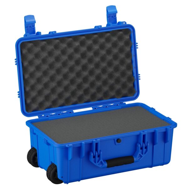 Condition 1 22" Large Rolling Lockable Hard Storage Case with Foam, Model 300, Waterproof Protective Box for Camera, Tactical, Scientific Gear, Made in USA, 21.84"x13.82"x9", Blue