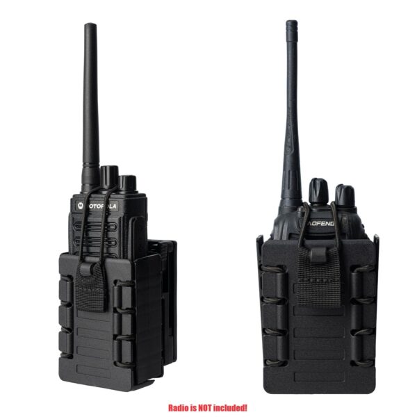 TACNEX Compact Radio Holster Polymer Walkie-Talkie Case w/MOLLE Vest Clip Two Ways Radio Pouch Interphone Carrier Tactical Sheath Carry Bag for Police Law Enforcement Security Rescue EMS EMT - Image 5