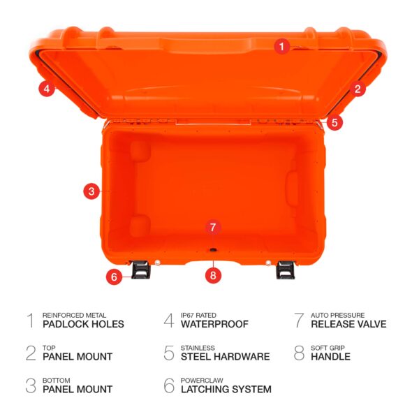 Nanuk 938 Waterproof Hard Case with Wheels - Empty - Orange (938-0003) - Image 6