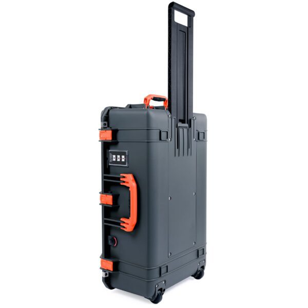 ColorCase Pelican 1595 Case Charcoal - Large Sized Waterproof Case with Laptop Computer Lid Pouch - Orange Handles & Latches - Image 4