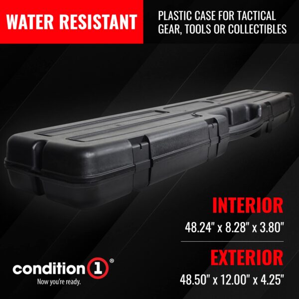 Condition 1 48" Economy Single Scope Long Hard Plastic Rifle Gun Carrying Case Model 633 with Foam, Water Resistant, Made in USA, 48.50"x12"x4.25" Black - Image 7