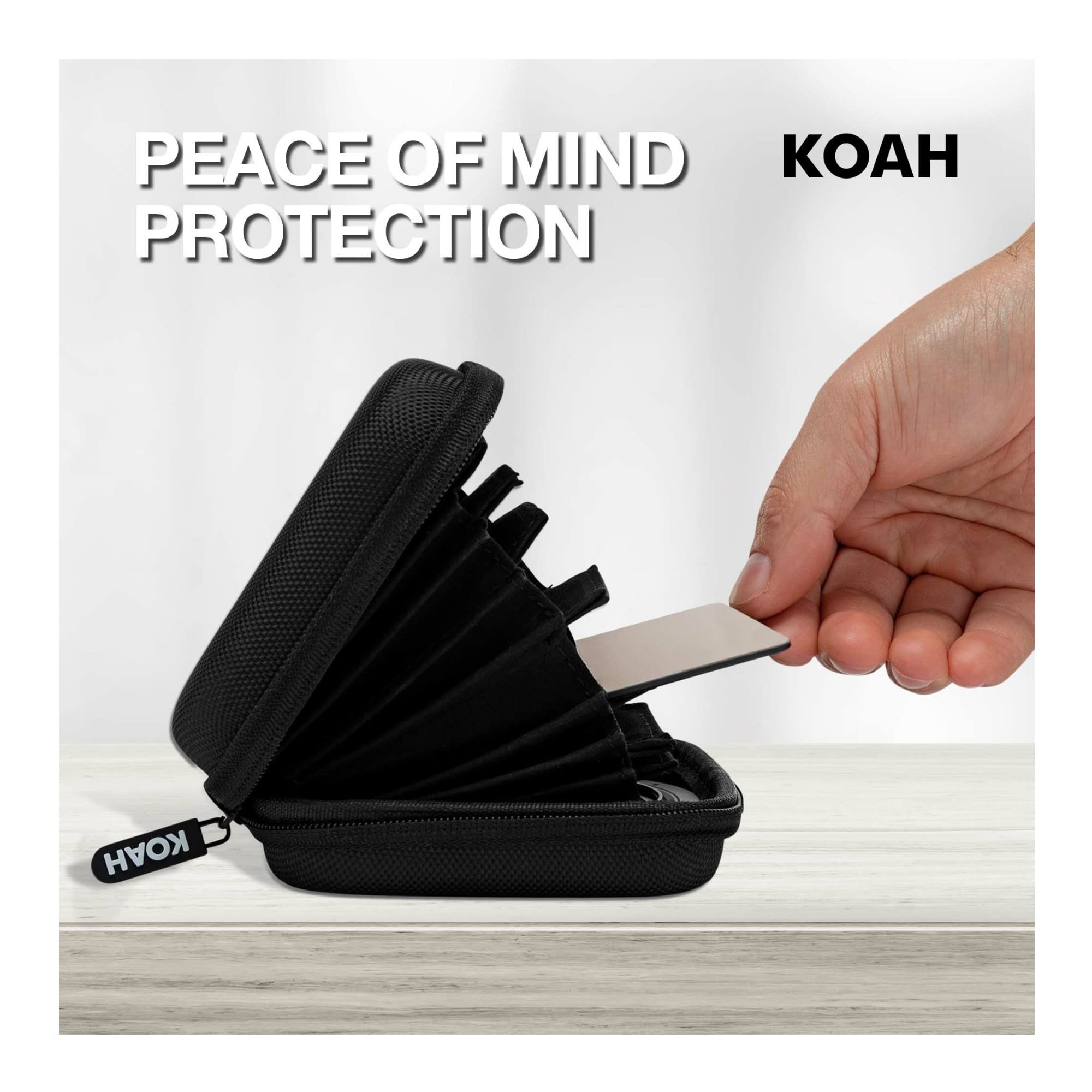 Koah Hard Shell Camera Filter Case - Lens Filter Case for 8 Filters - Protective Photography Filters Case Organizer with Inner Padded Design - Small Holder for Multiple 58mm 67mm 72mm 77mm 82mm 95mm - Image 2