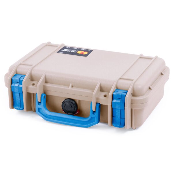 ColorCase Pelican Protector 1170 Case Desert Tan - Small Size Waterproof Case with Pick & Pluck Foam & Convoluted Lid Foam - Blue Latches - Image 3