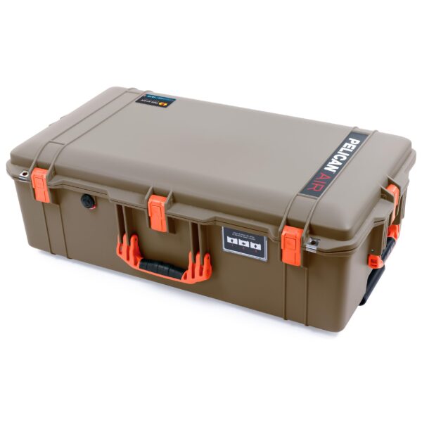 Pelican Air 1615 Case by ColorCase - Dark Desert Dirt - Large Size Waterproof Case (Case Only) - Orange Handles Latches - Image 4