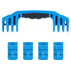 Pelican 1600 Replacement Handle Latch Set by ColorCase - Blue Handles Double Throw Latches