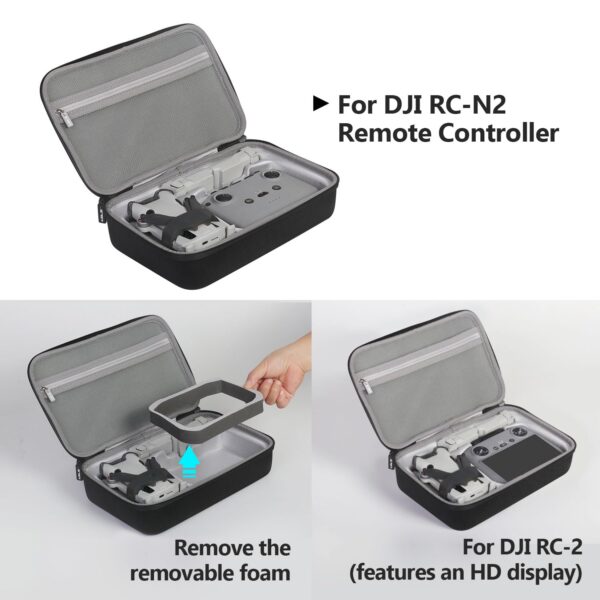 JSVER Carrying Case for DJI Mini 4 Pro EVA Hard Shell Protective Case for DJI Mini 4 Pro/Mini 3/Mini 3 Pro Travel Bag for Mini 4 Pro Fly More Combo Accessories Drone Case (DJI RC-2/RC-N2 Controller) - Image 7