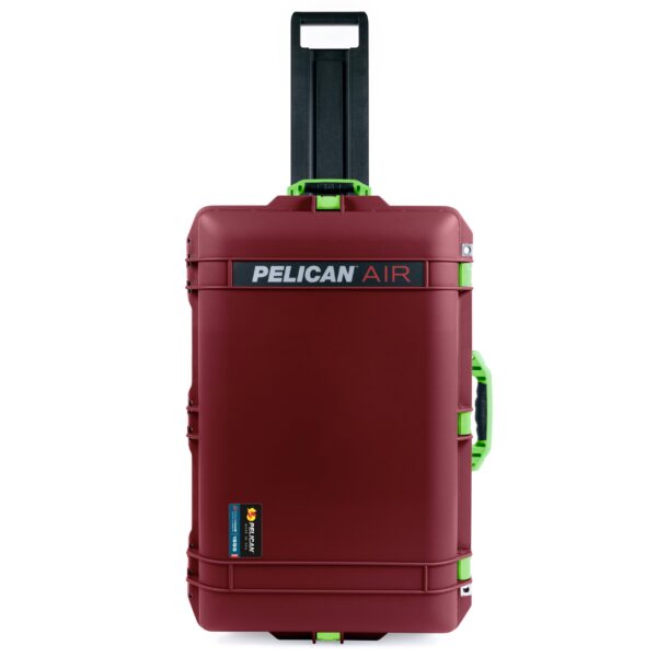 ColorCase Pelican 1595 Case OxBlood - Large Sized Waterproof Case with TrekPak Divider System & Combo Pouch Lid Organizer- Lime Green Handles & Latches - Image 3