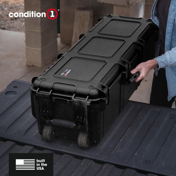 Condition 1 45" Long Hard Shell Carrying Case Model 2191 with Wheels, Waterproof, Protective, Storage for Music Equipment, Camera, Travel Case, Made in USA, 44.52"x16.30"x12.90" Black - Image 2