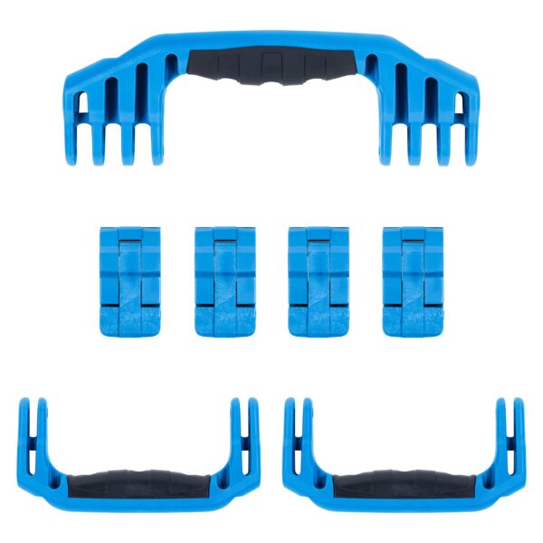 Pelican 1610 Replacement Handle & Latch Set by ColorCase - Blue Handles & Double Throw Latches