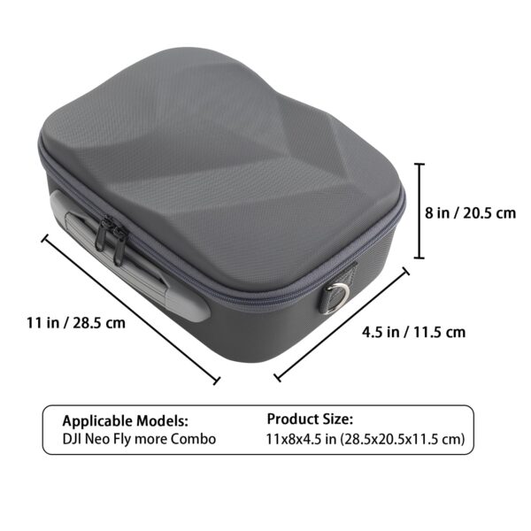 Pemalin Neo Case, Portable Hard Storage Neo Travel Shoulder Bag for DJI Neo Fly More Combo Drone and Accessories (Grey) - Image 3