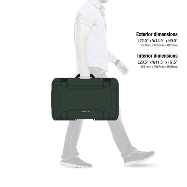 Nanuk Wheeled Series 935 Lightweight NK-7 Resin Waterproof Protective Case and Foam Insert - Olive - Image 4