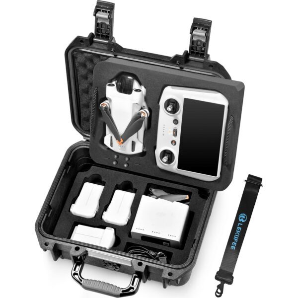 Lekufee Waterproof Hard Carrying Case Compatible with DJI Mini 3 Pro (DJI RC) and DJI RC Remote Controller and DJI Mini 3 Drone Accessories (Case Only)
