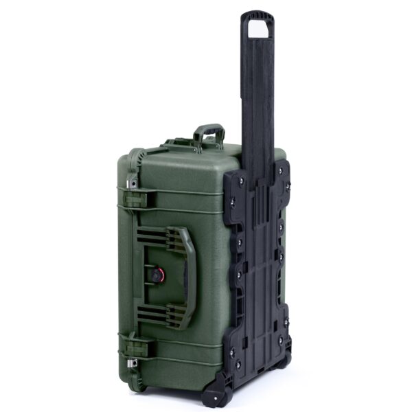 Pelican 1610 Case by ColorCase - OD Green - Large Sized Waterproof Case with Gray Padded Dividers Convoluted Lid Foam - OD Green Handles Latches - Image 2