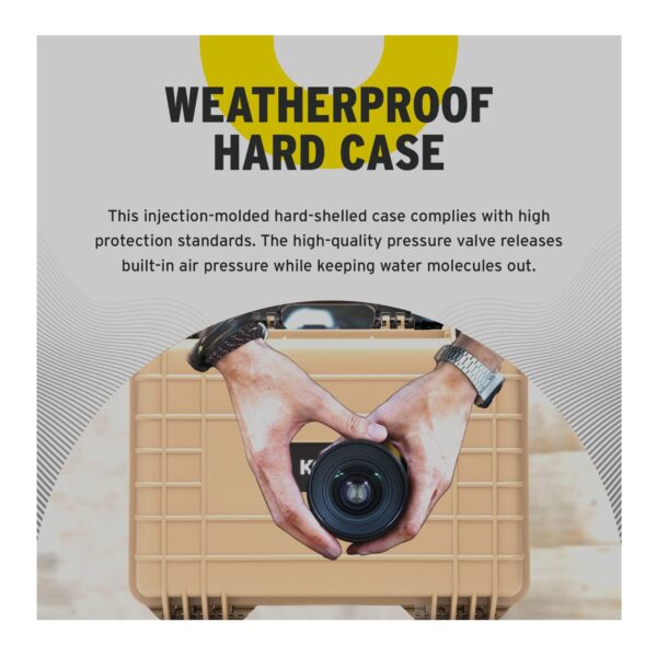 Koah Weatherproof Hard Case with Customizable Foam (18 x 14 x 7 Inch) - Tan - Image 5