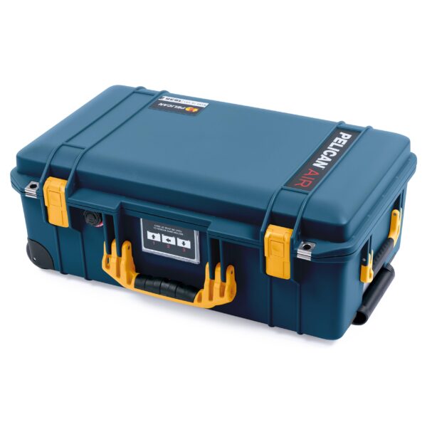 ColorCase Pelican Air 1535 Carry-on Case Deep Pacific Blue - Medium Size Waterproof Case with Gray Padded Microfiber Dividers & Laptop Computer Lid Pouch - Yellow Handles & Latches - Image 4