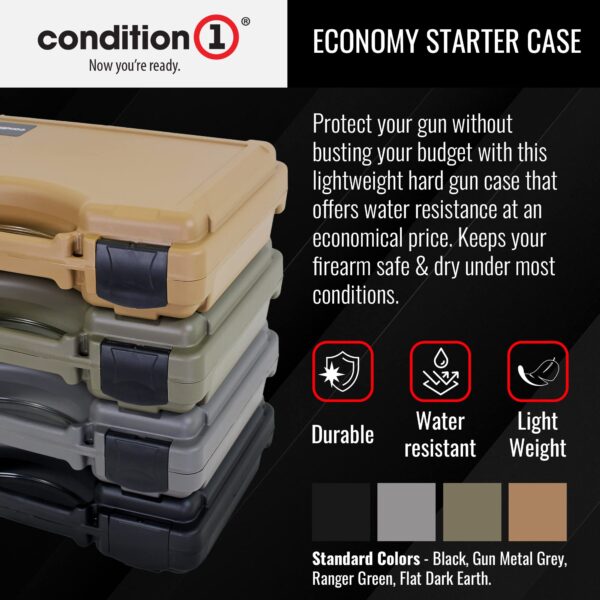 Condition 1 14" Economy Plastic Hard Case Model 1763 for Handgun, Revolver, Firearm, Pistol Lockable Protective Travel Storage Case, Made in USA, 14"x10.32"x3.57" Flat Dark Earth - Image 4
