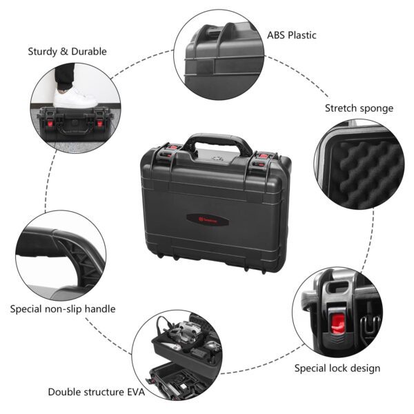 Smatree 2 Layers Waterproof Case for DJI FPV Combo, 28.3L Professional Hard Carrying Safe Suitcase for DJI FPV Drone and Other Accessories(Drone and Accessories are Not Included) - Image 6