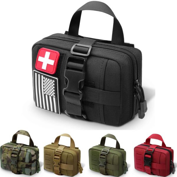 1000D Laser Cut Ifak Pouch, Upgrade Tactical Molle Rip Away EMT First Aid Ifak Pouches Medical Empty Bag for Duty Belt Backpack Vest