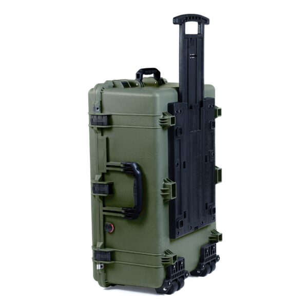 ColorCase Pelican 1650 Case OD Green - Large Sized Waterproof Rolling Case with Grey Padded Dividers & Mesh Lid Organizer - Black Handles & Latches - Image 2