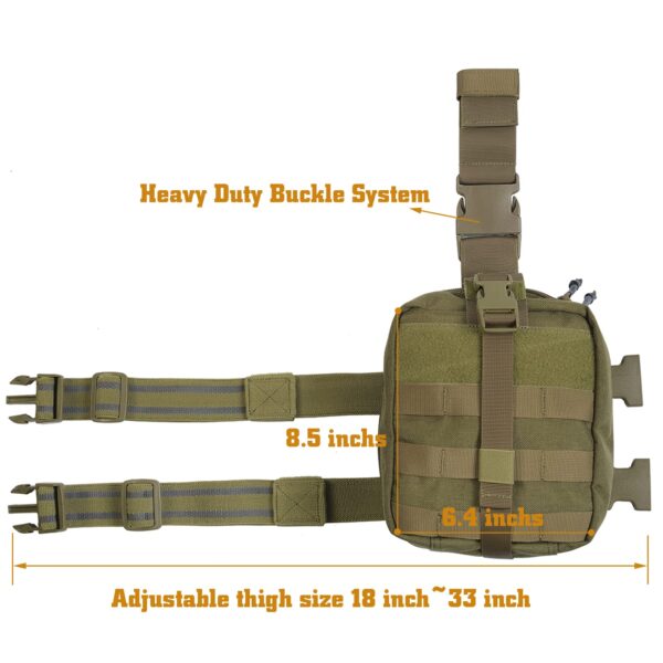 SdTacDuGe Drop Leg Medical Bag Tactical Rip-Away EMT Medical First Aid Lifesaving Pouch1000D Nylon First Aid Pouch, Big Capacity EMT Pouch Utility, Military First Aid Pouch - Image 5