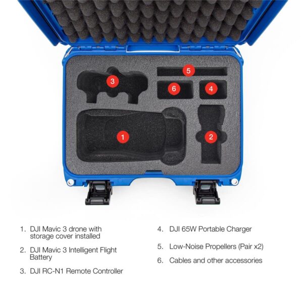 Nanuk 915 Waterproof Protective Case with Foam Insert for DJI Mavic 3, Blue - Image 2
