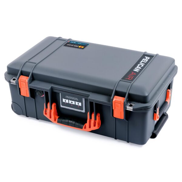 ColorCase Pelican Air 1535 Carry-on Case Graphite - Medium Size Waterproof Case (Case Only) - Orange Handles Latches - Image 2