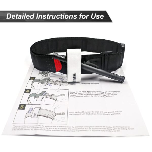 Tourniquet, 2 Pack - The Fastest, Safest, Most Effective Combat Hemostatic Control Single-Handed Application for Military Tactical First Aid Medical Battle Tourniquets - Image 5