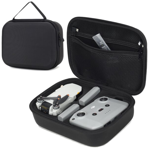 PONYRC Mini 4K Carrying Case, PU Leather Travel Case, Portable Lightweight Storage Bag for DJI Mini 4K/ Mini 2/ Mini 2 SE Fly More Combo & Drone Accessories