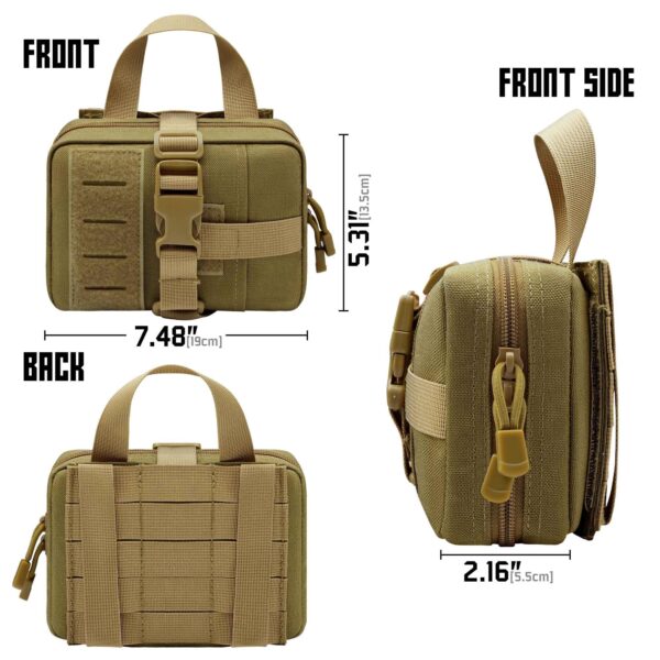 1000D Laser Cut Ifak Pouch, Upgrade Tactical Molle Rip Away EMT First Aid Ifak Pouches Medical Empty Bag for Duty Belt Backpack Vest - Image 3