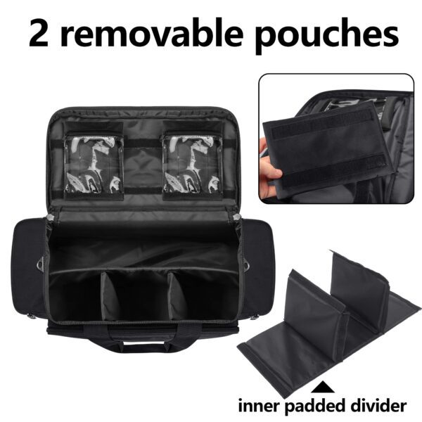 Trunab First Aid Bag Empty Medical Duffel Bag First Responder Trauma Bag Storage Bag with Inner Dividers and No-scratch Bottom, Ideal for EMT, EMS, Paramedics, Bag Only, Black - Image 7