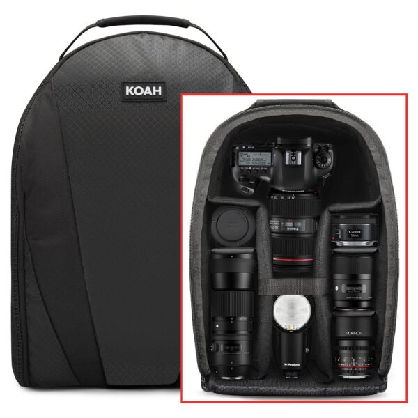 Koah Sling Camera Bag for DSLR Cameras, Mirrorless Cameras & Accessories - Camera Case for Nikon, Canon, Sony - Padded Camera Sling Bag - Zippered SLR/DSLR Camera Bag Backpack with Shoulder Straps - Image 2