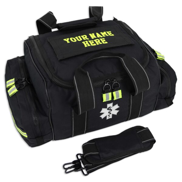 Lightning X Customizable Large EMT Medic First Responder EMS Trauma Jump Bag w/Embroidered Name - BLACK