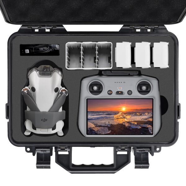 PONYRC Professional Mini 4 Pro Hard Case for DJI Mini 4 Pro/Mini 3 Pro/Mini 3, Waterproof Travel Case for DJI Mini 3/4 Pro with RC-N2/ DJI RC 2 & Other Accessories