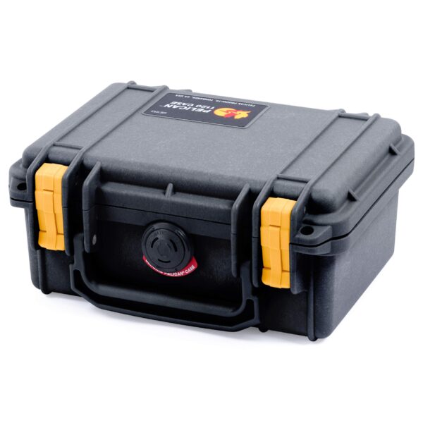 ColorCase Pelican Protector 1120 Case Black - Small Size Waterproof Case with Pick Pluck Foam Convoluted Lid Foam - Yellow Latches - Image 2