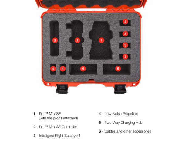 Nanuk 910 Waterproof Hard Case with Foam Insert for DJI Mini SE Fly More Kit - Orange, (910-MAVMSE3) - Image 4