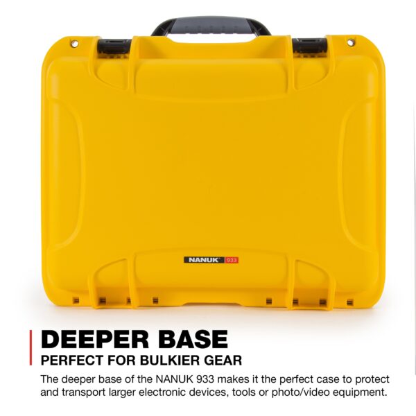Nanuk 933 Waterproof Hard Case with Lid Organizer and Padded Divider - Yellow (933-6004) - Image 7