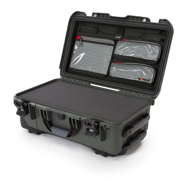 Wheeled Series 935 Lightweight NK-7 Resin Waterproof Protective Case with Foam Insert and Lid Organizer - Olive