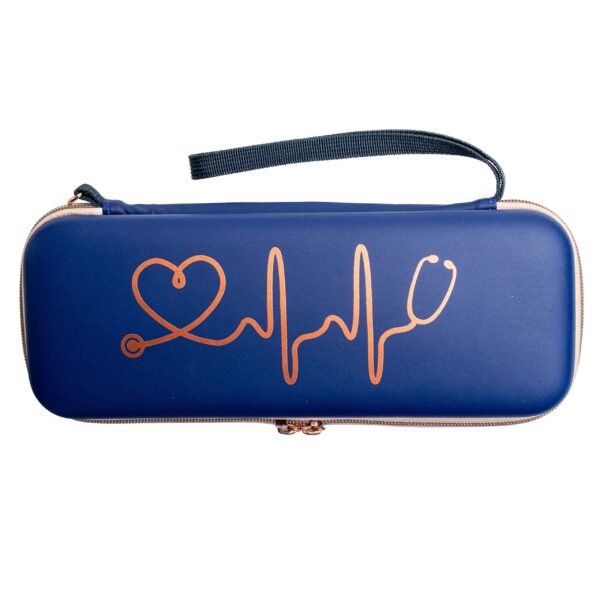 Plaris Stethoscope Case for Nurses for 3M Littmann/MDF/Omron Stethoscopes - Extra Room for Medical Bandage Scissors EMT Trauma Shears and LED Penlight, (Navy Rosegold) - Image 6