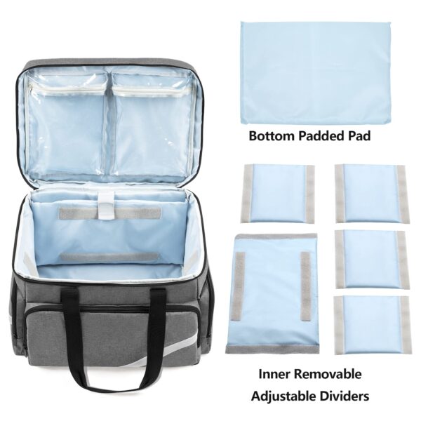 Trunab Rolling Medical Bag with Detachable Trolley, Nurse Rolling Bag with Removable Dividers 15.6" Laptop Sleeve, First Aid Responder Bag Empty for Home Health Nurses, Doctors, EMT, EMS - Image 6