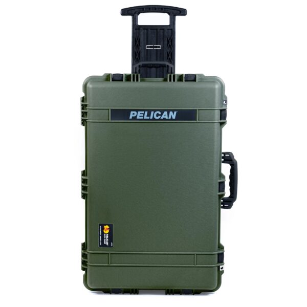 ColorCase Pelican 1650 Case OD Green - Large Sized Waterproof Rolling Case with Grey Padded Dividers & Mesh Lid Organizer - Black Handles & Latches - Image 3