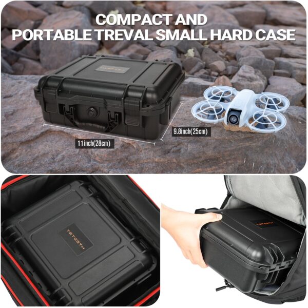 Case for Dji Neo Drone Combo - Waterproof Small Hard Case for DJI Neo Accessories, Carrying Case for DJI Neo Fly More Combo/RC-N3/RC-N2/Remote Controller/Charging Hub, Supports 9 batteries(Only Case) - Image 4