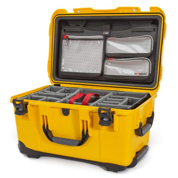 Nanuk 938 Waterproof Hard Case with Lid Organizer and Padded Divider - Yellow