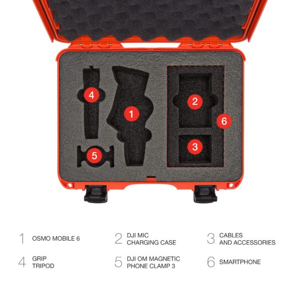 Nanuk Case 910 w/Foam (C0798) DJI OSMO Mobile 6 - Orange - Image 4